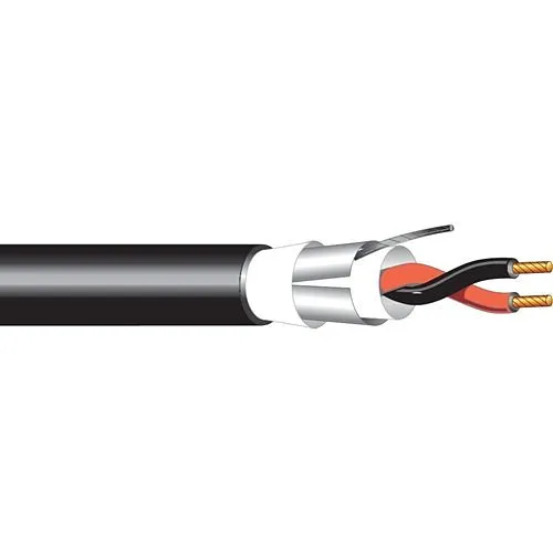 West Penn AQ3244BK1000 18/4 Stranded Shielded Audio Cable, AQUASEAL Direct Burial CL3, FPL, 1000' (304.8m), Reel, Black