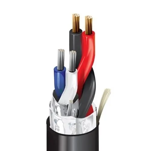 West Penn AQC1P2218BK1000 22/1 + 18/2 Shielded Plus, Unshielded Input / Output Cable, Black, 1000'