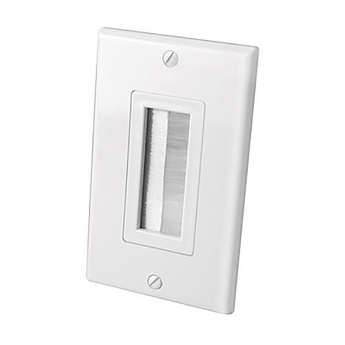 Vanco 120817X Decor Style Brush Bulk Cable Wall Plates, Single Gang, White