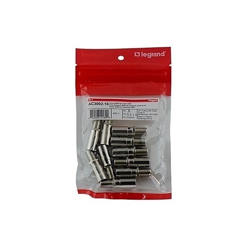 Pass & Seymour AC3002-10 Coaxial Cable Connector, 10-Pack