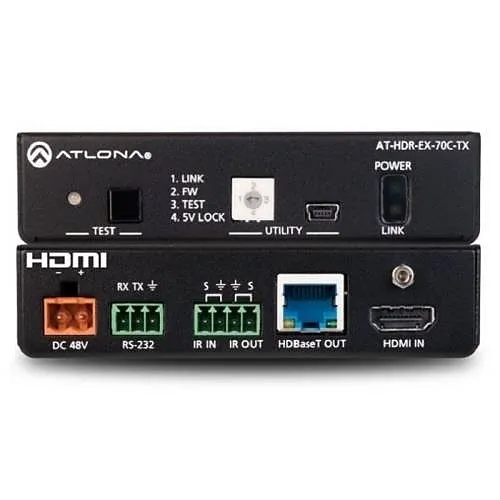 Atlona AT-HDR-EX-70C-KIT 4K HDR HDMI Transmitter and Receiver Set with IR, RS-232, and PoE