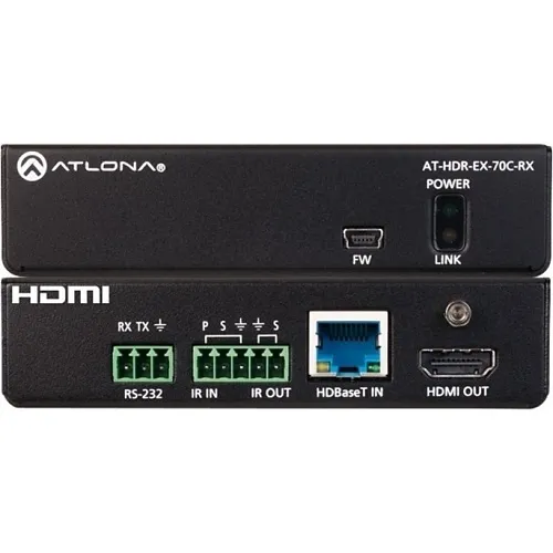 Atlona AT-HDR-EX-70C-RX 4K HDR HDBaseT Receiver with Control and Remote Power