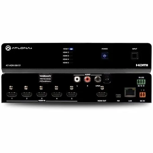 Atlona AT-HDR-SW-51 4K HDR 5-Input HDMI Switcher