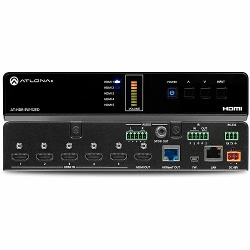 Atlona AT-HDR-SW-52ED 4K HDR 5x2 HDMI Matrix Switcher with HDMI and HDBaseT Outputs