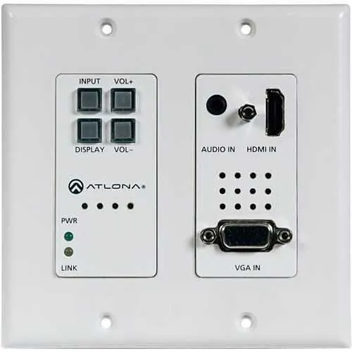 Atlona AT-HDVS-200-TX-WP 2-Input Wall Plate Switcher for HDMI and VGA Sources with Ethernet