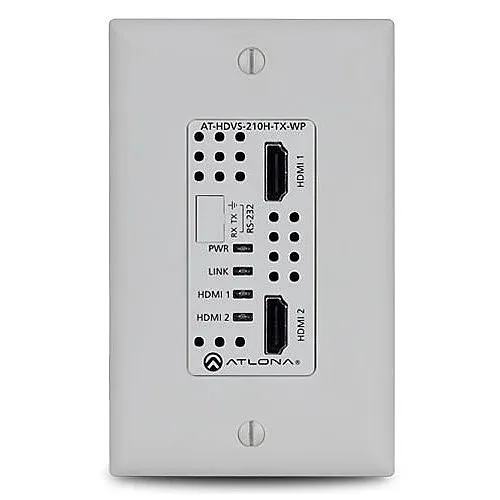 Atlona AT-HDVS-210H-TX-WP 4K/Ultra HD Two-Input Wall Plate Switcher for HDMI with HDBaseT Output