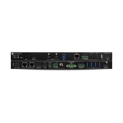 Atlona AT-OME-CS31-SA-C Three-Input USB-C and HDMI Switcher, Mixer Amplifier, and USB Hub