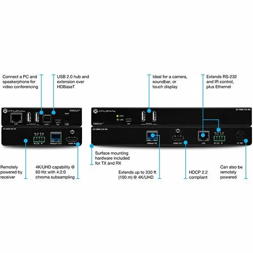 Atlona AT-OME-EX-KIT HDBaseT TX/RX For HDMI with USB