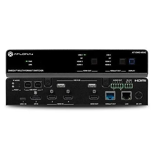 Atlona AT-OME-MS42 4x2 Matrix Switcher 4K UHD Multiformat with HDMI and USB-C
