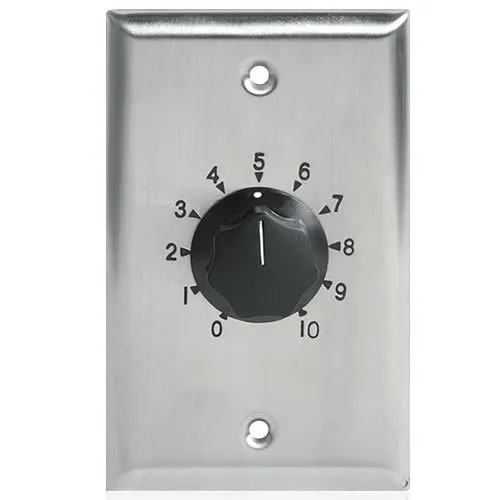 AtlasIED AT100 100W Single Gang Stainless-Steel 70.7V Commercial Attenuator