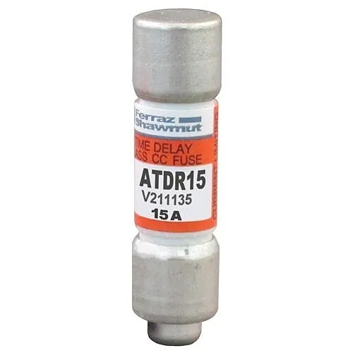 Mersen ATDR15 Amp-Trap Midget Time Delay Fuses, 600V AC, 15A