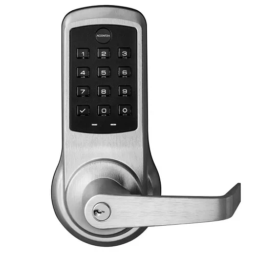 Yale AU-NTB613-NR 626 PARA KR nexTouch Push Button Keypad Cylindrical Lock, Augusta Lever, Satin Chrome