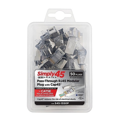 Simply45 S45-1550P ProSeries Pass Through Shielded Cable, CAT5