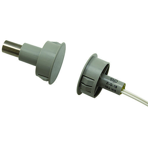 GRI 184-12WG 184 Series 1" Steel Door Recessed Switch Set, Wide Gap, 10W, 200VDC, 0.40 Amp, Closed Loop, N/O, A, and U.L. 10C Fire Rated Gray