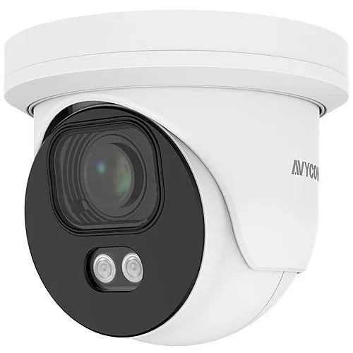 AVYCON AVC-NCE51M Diversity Series InfiniteColor 5MP H.265 IR Turret IP Camera, 2.8-12mm Motorized Lens, NDAA Compliant, White