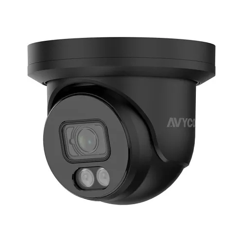 AVYCON AVC-NCE81F28-B 8MP Infinitecolor Turret Camera with Built-In MIC, 2.8mm Fixed Lens, IP67, Black
