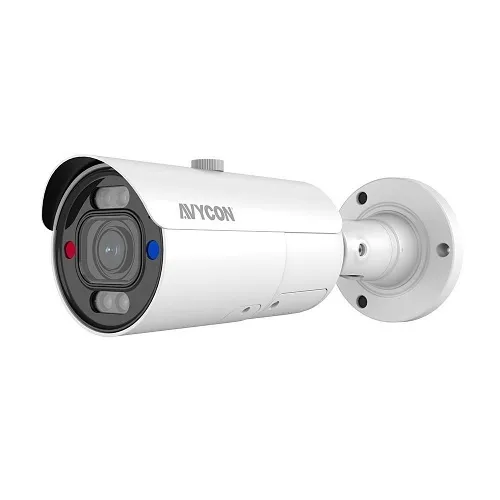 AVYCON AVC-NDB51M 5MP Bullet IP Camera with Active Deterrence, 2.8-12mm Motorized Varifocal Lens, H.265, White