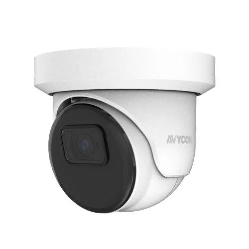 AVYCON AVC-NPE51F28 5MP IR Turret IP Camera with Built-in Microphone, 2.8mm Fixed Lens, White
