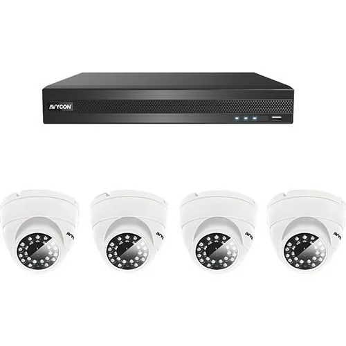 AVYCON AVK-T91E4-2T-W 8-Channel DVR with 2TB HDD and 2.1MP 4-Bullet Cameras