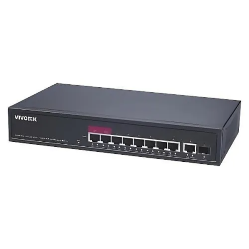 VIVOTEK AW-GEL-105A-110 2xGE bt 90W PoE + 6xGE 30W PoE + 1xGE UTP + 1xGE SFP Lite Managed Switch