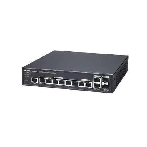 VIVOTEK AW-GEV-108A-130 8xGbE PoE + 2xGbE Combo VIVOCAM L2 Managed PoE Switch