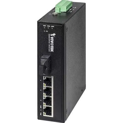VIVOTEK AW-IHT-0502 Industrial 4xFE POE 1xFE SC Single-Mode Switch