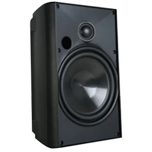 PROFICIENT AW400BLK Outdoor Speaker with 4" Polypropylene Woofer and 3/4" Supernil Soft-Dome Tweeter, Pair, Black