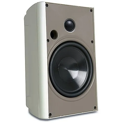 Proficient AW400WHT Outdoor Speaker with 4" Polypropylene Woofer and 3/4" Supernil Soft-Dome Tweeter, Pair, White