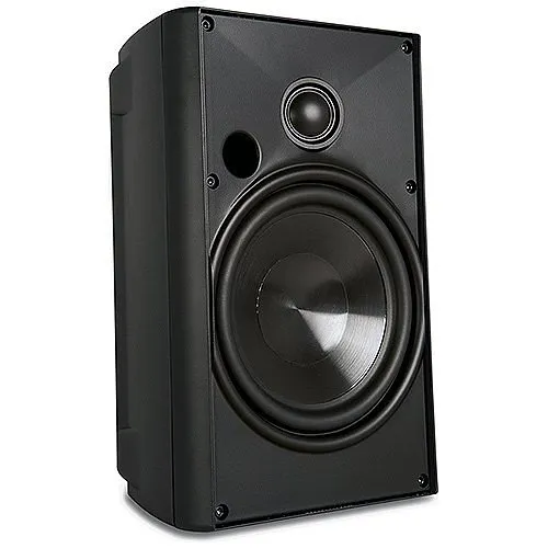 Proficient AW525BLK Outdoor Speaker with 5-1/4" Polypropylene Woofer and 1" Pivoting Supernil Tweeter, Pair, Black