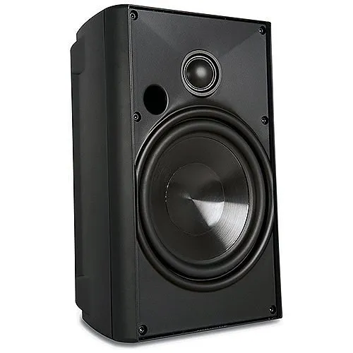 Proficient AW650BLK Outdoor Speaker with 6.5" Polypropylene Woofer and 1" Pivoting Supernil Tweeter, Pair, Black