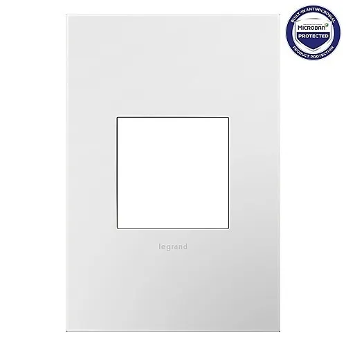 Pass & Seymour AWP1G2PW4 Adorne 1-Gang Screwless Wall Plate with Microban, Powder White