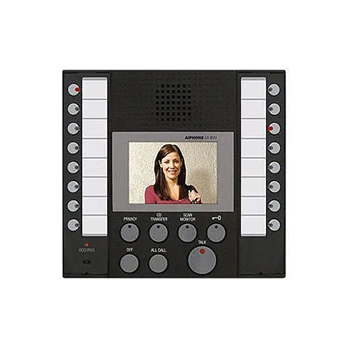 Aiphone AX-8MV Audio/Video Master with Buttons for up to 8-Masters Stations and 8-Doors or Sub Stations, Black