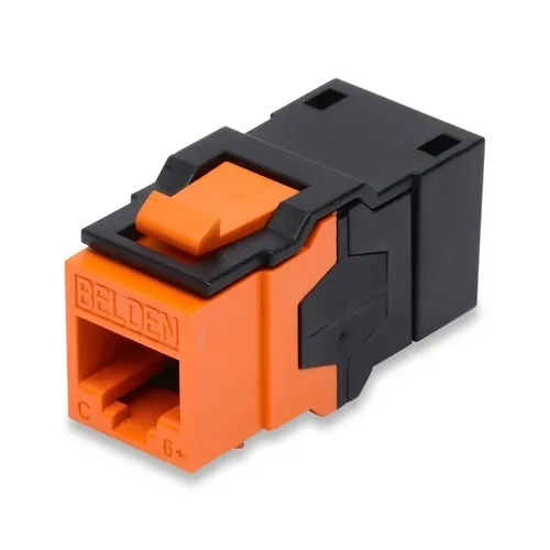 Belden AX104208 KeyConnect CAT6+ Fiber Optic Connectors RJ45 Coupler, Yellow
