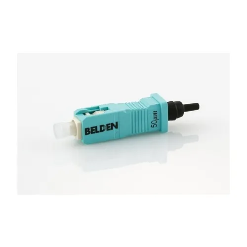 Belden AX105207-B25 FX Brilliance Universal SC Field Installable Connector, Multimode, OM3-OM4, 25-Pack, Aqua
