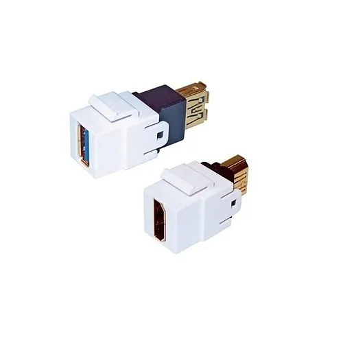 Belden AX105345-EW KeyConnect Multimedia Module HDMI Coupler, Version 1.4, Female to Female, Gold Plated, Electric White