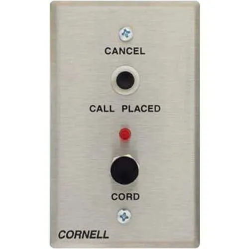 Cornell B-111 Bedside Station with Single Jack, Call Placed Light and Cancel Button