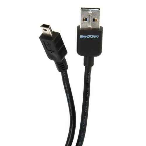 Binary B-USB2-AMINIB-1M USB 2.0 Reversible A Male to Mini B Male Cable, 3.28' (1m)