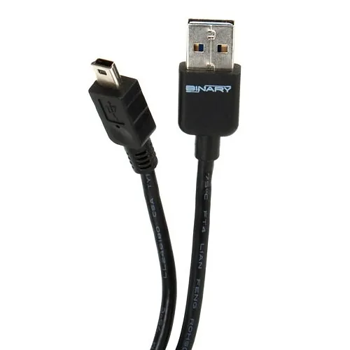 Binary B-USB2-AMINIB-4M USB 2.0 Reversible A Male to Mini B Male Cable, 13.12' (4m)