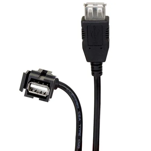 Binary B-USB2-KEY USB 2.0 A Female to A Female Keystone Pigtail Cable, 13"