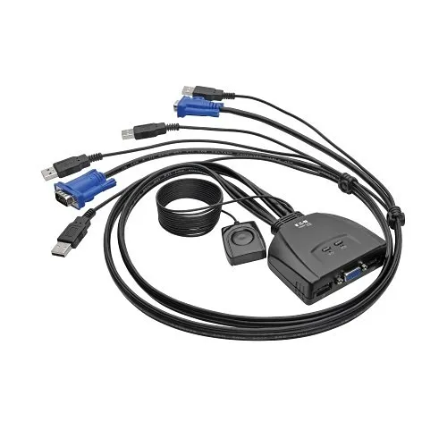 Eaton Tripp Lite B032-VU2 2-Port USB / VGA Cable KVM Switch with Cables and USB Peripheral Sharing