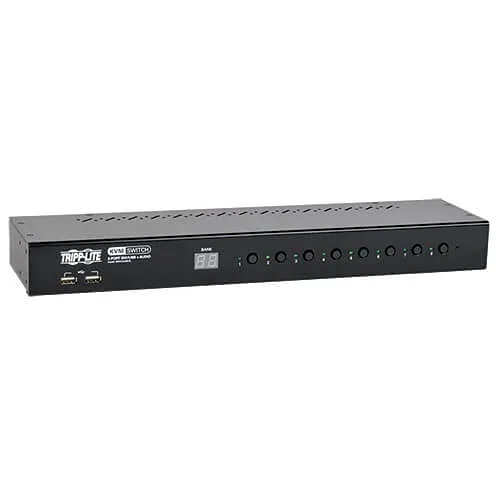 Eaton Tripp Lite B043-DUA8-SL 8-Port 1U Rack-Mount DVI / USB KVM Switch with Audio and 2-Port USB Hub