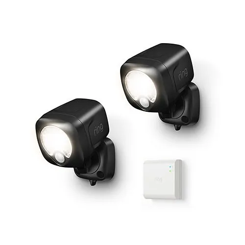 Ring Smart Outdoor Lighting Spotlight Kit Bundle, Black (B07QLNH537)