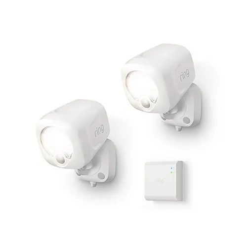 Ring Smart Lighting Spotlight Kit Bundle, (2) Spotlights, (1) Bridge, White (B07QLNH8T2)
