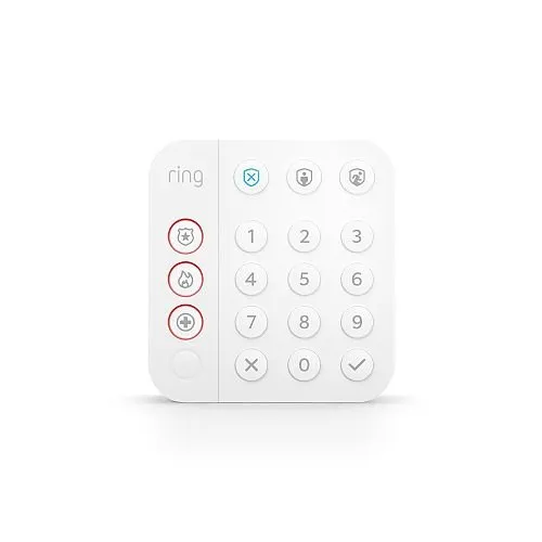 Ring Alarm Keypad, 2nd Generation, AC Plug-In with Internal Rechargeable Lithium-Ion Battery Backup, Z-Wave, White (B07ZB2DFMB)
