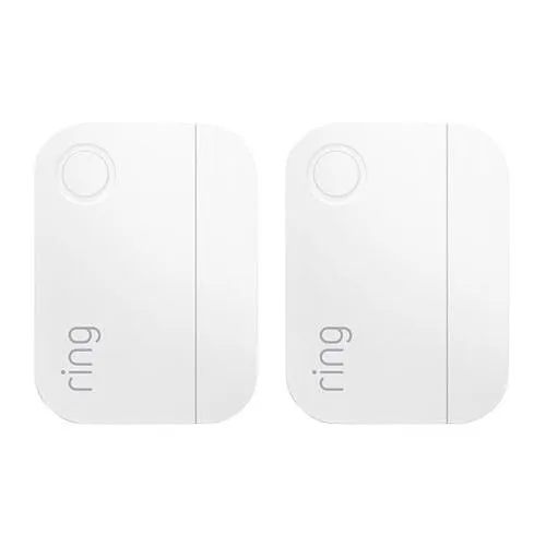 Ring Alarm Contact Window and Door Sensors, 2nd Generation, Indoor, Wireless, CR2032 Coin Cell Battery Powered, Z-Wave, 2-Pack, White (B07ZB2RNTW)