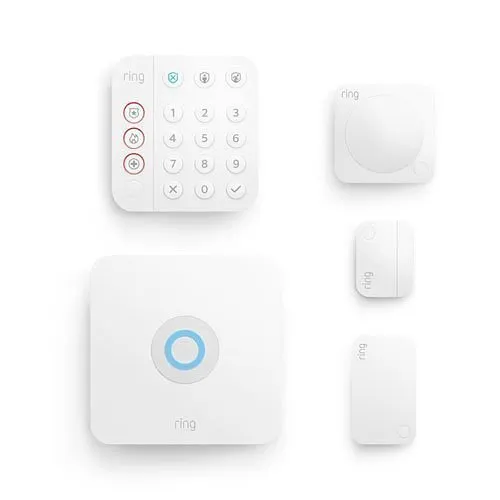 Ring Alarm Security Kit, 2nd Generation, Base Station, Keypad, Contact Sensor, Motion Detector and Range Extender (4K11SZ-0EN0)