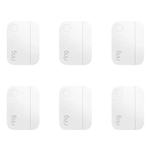 Ring Alarm Contact Window and Door Sensors, 2nd Generation, Indoor, Wireless, CR2032 Coin Cell Battery Powered, Z-Wave, 6-Pack, White (B07ZPLN8R3)