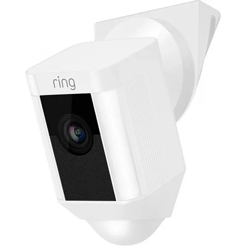 Ring Spotlight Cam Mount X for Hardwired Outdoor IP Security Camera with LED Spotlights and Siren, White (8SMXP7-WENX)