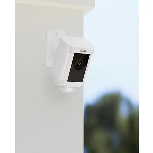 Ring Spotlight Cam Mount X, Hardwired Outdoor IP Security Camera with LED Spotlights and Siren, White (B082QK48NM)