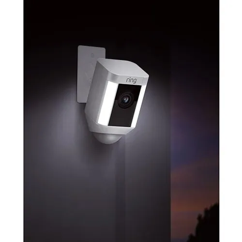 Ring Spotlight Cam Mount X, Hardwired Outdoor IP Security Camera with LED Spotlights and Siren, White (B082QK48NM)